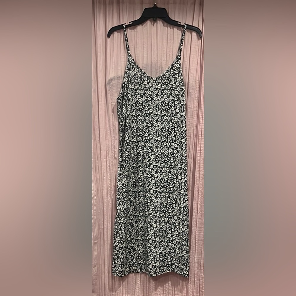 Wallflower Black and White Slip Midi Dress